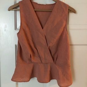 Pink blouse.
